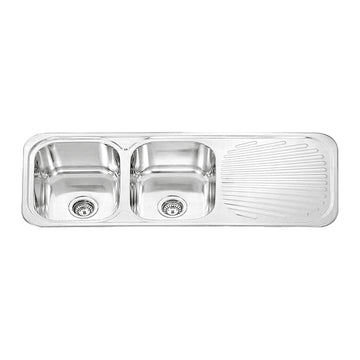 Dante S/S Double Bowl Sink With Drainer