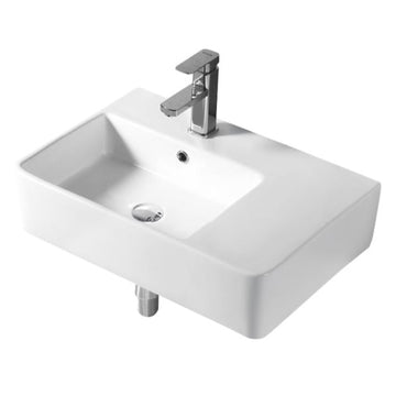 Urbano Wall Hung Ceramic Basin Left Hand Bowl